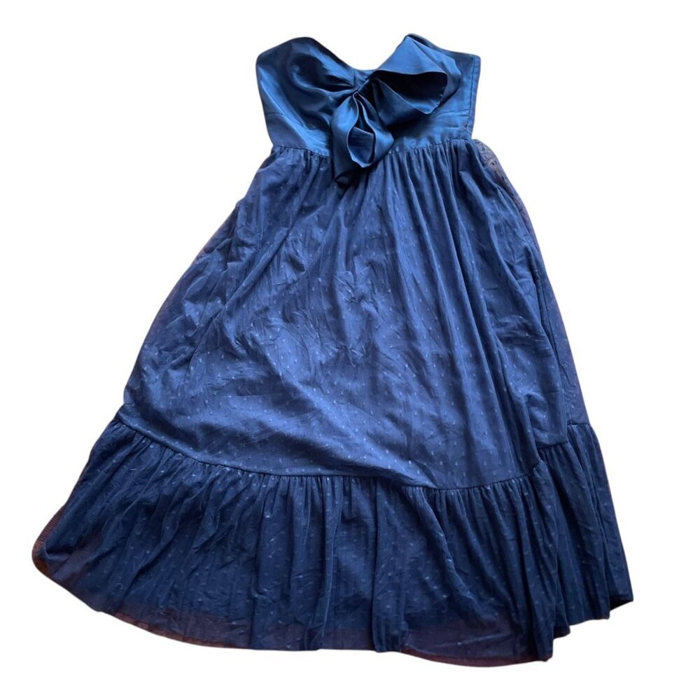 NWT Anthropologie Hutch Tulle Navy Bow Dress SZ 10 Coquette Formal strapless - Picture 3 of 11